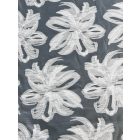 ED-11-1465 Törtfehér organza alapú virág mintás jacquard szövésű anyag 