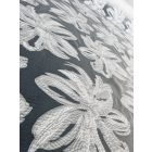 ED-11-1465 Törtfehér organza alapú virág mintás jacquard szövésű anyag 